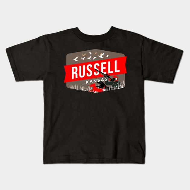 Duck Season Russell Kansas Kids T-Shirt by MplusC